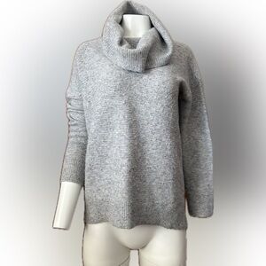 LOFT Speckled Gray Cowl Neck Sweater